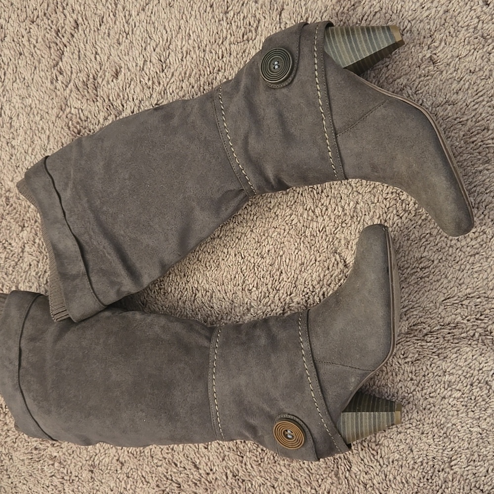 Knee High Chunky Slouchy Foldover Boots Boho Tall Boots Y2K 90s Gift For Mom New - Picture 3 of 13